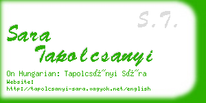 sara tapolcsanyi business card